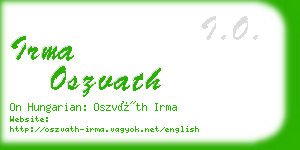 irma oszvath business card